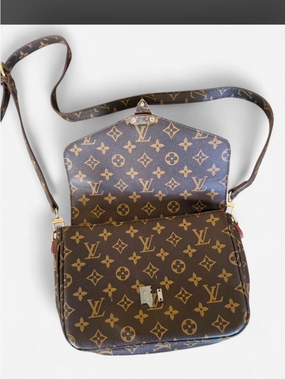 Louis Vuitton Monogram Canvas Crossbody Bag in Dark Brown with Gold Hardware - Picture 4 of 9